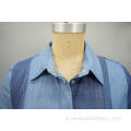 abito in denim camicia con cintura da donna